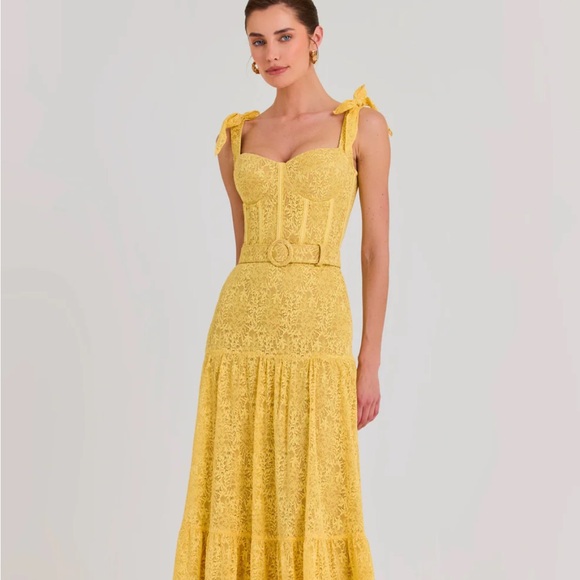 Nadine Merabi Miranda Yellow Dress NWT - Picture 5 of 6